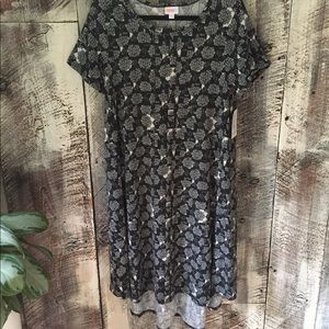 NWT Lularoe Carly Dress black white large